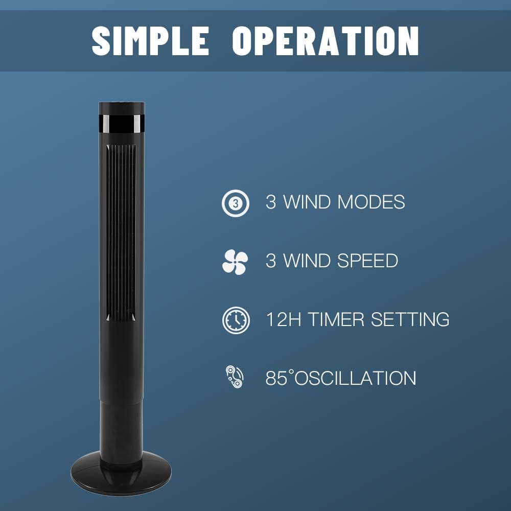 44 inch Portable Tower Fan with Oscillation