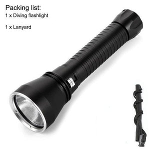 Powerful LED Rechargeable Dive Flashlight Cree Diving Flashlight Underwater Waterproof  High Lumen LED Scuba Diving  Torch Flashlight For Scuba Diving Underwater Torch