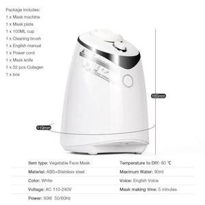 Premium Intelligent Facial Mask Maker for Collagen Fruit Vegetable Automatic Face Cream Making Facial Cream Maker Machine, Professional Facial Mask Machine Collagen Fruit Vegetable Automatic Facial Care Masks Maker Machine with Human Voice Reminder