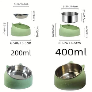 Premium Stainless Steel Cat & Dog Bowls - Non Slip Base for Food & Water