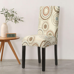 Print Pattened Dining Chair Cover Spandex Elastic Chair Slipcover Stretch Case For Chairs Wedding Hotel Banquet  Fit Stretch Short Dining Room Chair Covers with Printed Pattern Banquet Chair Seat Protector Slipcover For Home Party Hotel Wedding Ceremony