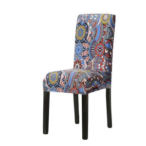 Print Pattened Dining Chair Cover Spandex Elastic Chair Slipcover Stretch Case For Chairs Wedding Hotel Banquet  Fit Stretch Short Dining Room Chair Covers with Printed Pattern Banquet Chair Seat Protector Slipcover For Home Party Hotel Wedding Ceremony