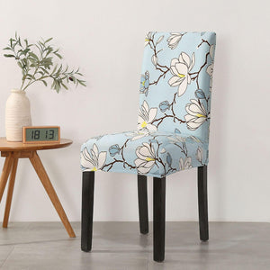 Print Pattened Dining Chair Cover Spandex Elastic Chair Slipcover Stretch Case For Chairs Wedding Hotel Banquet  Fit Stretch Short Dining Room Chair Covers with Printed Pattern Banquet Chair Seat Protector Slipcover For Home Party Hotel Wedding Ceremony