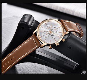 2021 New Business Men Watch Full Steel Quartz Luxury Casual Waterproof Leather Sports Male Wristwatch