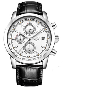 Men's  Waterproof Watch With Chronometers Date Display And Fluorescent Pointers Excellent Look Perfect Gift