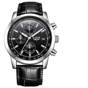 Men's  Waterproof Watch With Chronometers Date Display And Fluorescent Pointers Excellent Look Perfect Gift
