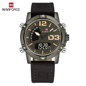 Men's Multifunction Digital Analog Waterproof Watch With Alarm And Automatic Time Zones Unique Design Excellent Gift