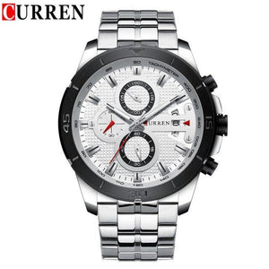 Men's Waterproof  Watch With Chronometers Day View And Fluorescent Hands Unique  Luxury Design  Perfect Gift