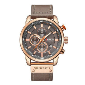 Men's Waterproof Elegant Sport Watch With Chronometers Day View, Leather  Belts And Hardlex Scratch Resistant Glass Perfect Gift For Him