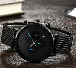 Men's Elegant Waterproof  Watch With Chronometers And Color Hands Unique Design Excellent Look
