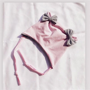 Baby Cotton Hat  Autumn Winter Children Scarf Hat Sets  Bowknot Ear Baby Girl Boy Warm Beanies Cap Neck Warmer Scarf Fleece Balaclava Hood Ski Mask Cold Weather Face Mask Neck Warmer Winter Nose Warmer