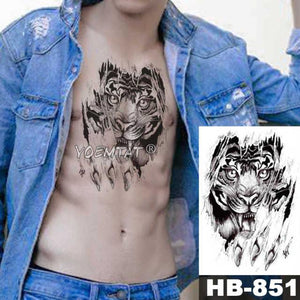 Gladiator Temporary Tattoo Sticker Flower Waterproof Big Modern Womens Mens Body Tattoo Luxury Design