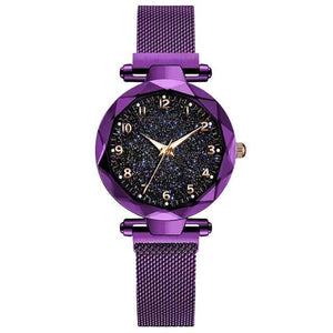Luxury Simple Women Watches Quartz Magnetic Wristwatch Fashion Starry Sky Design Watch For Women