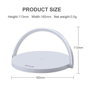 Wireless Charger LED Night Light Table Lamp Adjustable Angle Charging for iPhone Samsung Huawei Xiaomi Touch Switch Phone Holder Decorative Table Lamp Cute Study Lamps for Bedroom Décor
