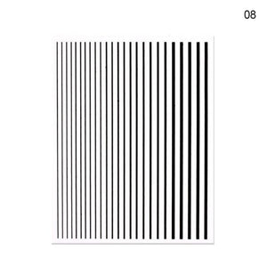 Nail Strip Stickers Black Gold Rose Gold Silver Metal Strip Tape Nail Art Adhesive Foil Tips Nail Sticker Decals Metallic Curve Strip Line Nail Decal Self-Adhesive 3D Wave Design Decoration for Women Girls Tape Nail Art Stickers Decal Decoration