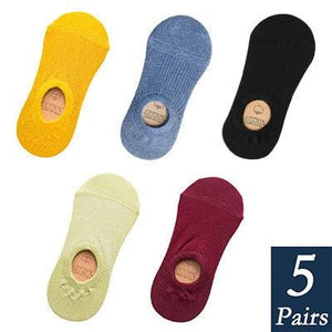 Women's Cute Cotton Invisible No Show Non-Slip Summer Candy Solid Color Silicone Short Socks Fashion Thin Ankle Boat Socks