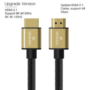 8K 60Hz 4K 120Hz HDMI 2.1 Cables 48Gbps HDR Video Cord Ultra HD 48Gbps High Speed HDMI High Definition Multimedia Interface Compatible With TV Monitor Gaming