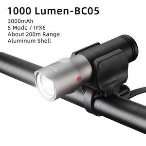 Bike Light Rainproof USB Rechargeable LED 2000mAh MTB Front Lamp Headlight Aluminum Ultralight Flashlight Super Bright Bicycle Front Headlight 5 Light Modes And Large Capacity Battery