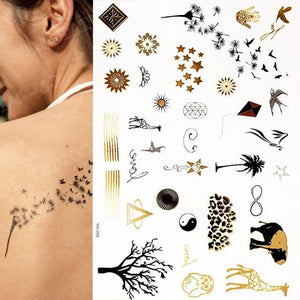 Body Tattoo Art Painting Stickers Glitter Gold Silver Temporary Waterproof Nontoxic Long Lasting Tattoos