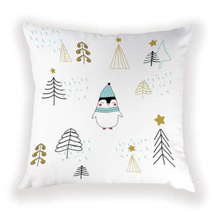 New Year Christmas Decorations Pillows Cover Christmas Décor for Home Christmas Tree Snowflake Snowman Reindeer Home Decor Throw Pillow Case Cushion Cover Santa Merry Christmas Gift Xmas 45x45cm