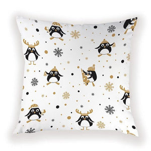 New Year Christmas Decorations Pillows Cover Christmas Décor for Home Christmas Tree Snowflake Snowman Reindeer Home Decor Throw Pillow Case Cushion Cover Santa Merry Christmas Gift Xmas 45x45cm