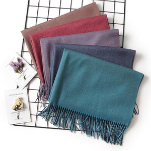 Fashion Winter Solid Soft Scarf Cashmere Lightweight Scarves Shawls Cashmere Escharpe Scarfs Lightweight Shawls Hijabs Shawls Escharpe Elegant Wrap Blanket Bandana Tassel For Lady
