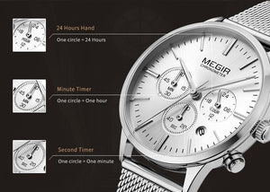 Multifunctional Black Luxury Women Watch Fashion Quartz Business Style Stainless Steel Strap Wrist Watch