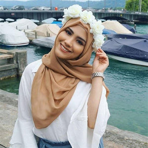 Luxury Fashion Long Soft Solid Chiffon Scarf Head Wrap Echarpe Shawl Lightweight Headscarf Instant Ready To Wear Elegant Hijab Scarf Wrap Muslim Shawl Islamic Hijabs Arab Wrap Head Scarves For Women