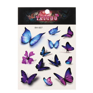 Waterproof Colorful Butterfly Temporary 3D Stickers Body Tattoos Various Styles For Womens
