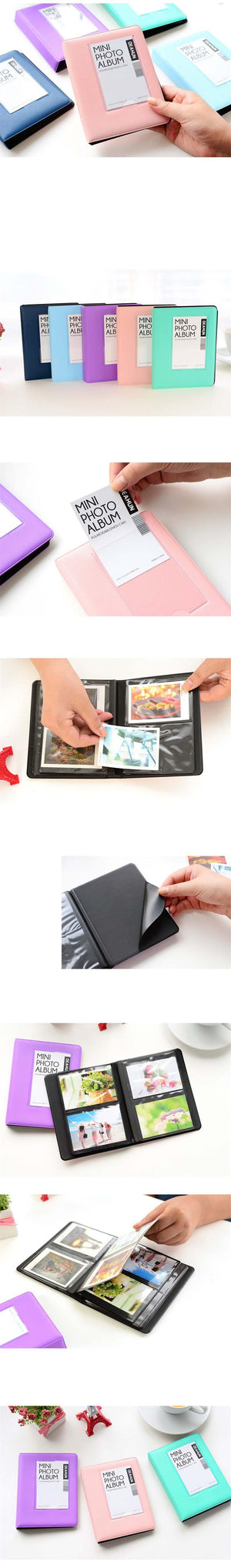 64 Pockets Mini Instant Polaroid Photo Album Picture Case for Mini Film 7s 8 25 50s 90 Mini Polaroid Album Refillable Notebook Photo Album Valentines Day Gift Anniversary Gift