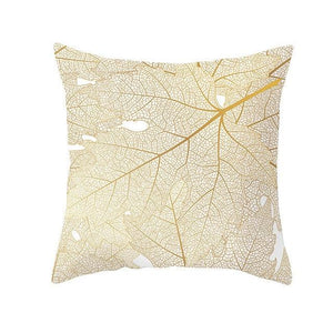 Tropical Leaf Flower Green Yellow Pillowcase Decorative Throw Pillow Case Cushion Cover Gold Stamping Leaves Polyester Cushion Cover Throw Pillow Decorative Cushions Home Decor Pillow Covers