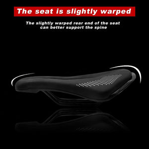 Bicycle Saddle Seat Road Steel Rails Mountain Bike Cushion Skid-Proof Soft PU Leather Road Mountain Bike Seat Bicycle Saddle Comfortable Memory Foam Cushion For Road Riding