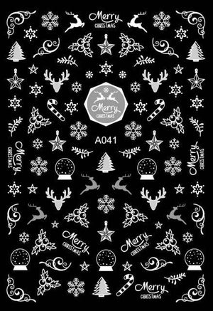 Merry Christmas Nail Art Decals Decoration Self Adhesive Nail Art Stickers Manicure Design White Snow Sticker for Nail Design Xmas Gift Nails Snowflake Nail Art Stickers Decals Christmas Nail 3D Self Adhesive Nail Stickers for Acrylic Nails Snowflake