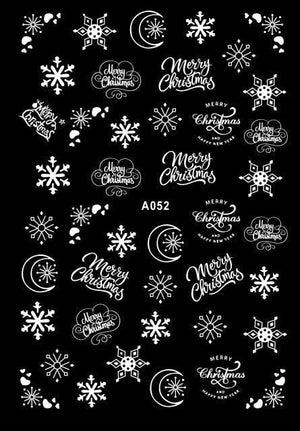 Merry Christmas Nail Art Decals Decoration Self Adhesive Nail Art Stickers Manicure Design White Snow Sticker for Nail Design Xmas Gift Nails Snowflake Nail Art Stickers Decals Christmas Nail 3D Self Adhesive Nail Stickers for Acrylic Nails Snowflake