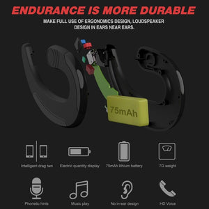 Modern Wireless Bluetooth Headphone Single Earphone Earbuds Exquisite Headset Wireless  Bone Conduction Earphones Business Earbuds Bluetooth 4.1 Headphones Over Ear Hooks Handsfree Bone Conduction Earphones Headphones With Microphone