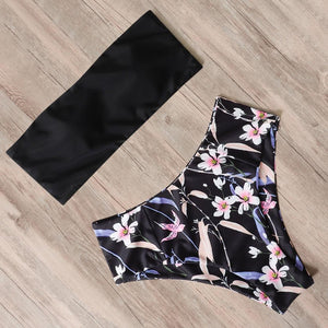Bandage Bikini Swimwear Women Swimsuit High Waist Bikini Set Bathing Suit Push Up Women's Spaghetti Strap Bandeau Lace Up High Waist 2PCS Bikini Set