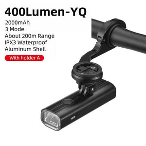 Bike Front Light Rainproof USB Rechargeable Bicycle Light Cycling Headlight LED Flashlight Bike USB Rechargeable Bicycle Light  Bicycle Front Headlight LED Bike Headlight Lamp 2000mAh