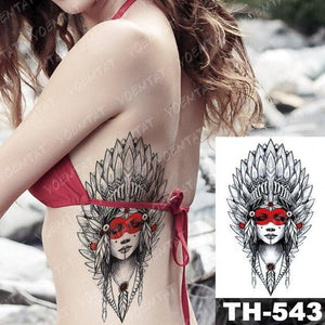 Gladiator Temporary Tattoo Sticker Flower Waterproof Big Modern Womens Mens Body Tattoo Luxury Design