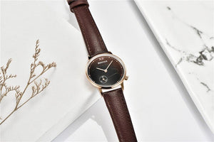 New Red Women Fashion Watch Quartz Luxury Leather Strap Analog Waterproof And Scratch Resistant Watches Excellent Gift For Women