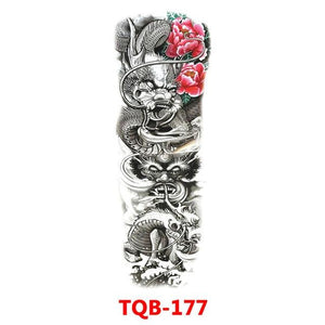 Full Arm Large Size Sleeve Temporary Sticker Dragon Tattoo Waterproof Body Art Realistic 3D Design For Mens