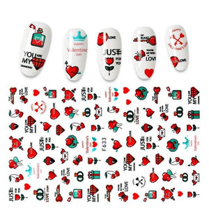 The New 3D Nail Sticker Cool English Letter stickers for nail Foil Love Heart Design Fashion Manicure Stickers Girls Manicure Decoration Nail Art Supplies 3D Self-Adhesive Nail Decals Designer Nail Stickers for Acrylic Nails