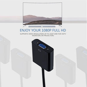 HD 1080P HDMI Compatible To VGA Adapter Converter Cable Gold-Plated HDMI to VGA Adapter For Laptop TV To Projector Display HDTV