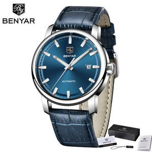 Classic New Sport Watch Top Luxury Automatic Mechanical Male Watches Water Resistent Genuine Leather Casual Men Wristwatch