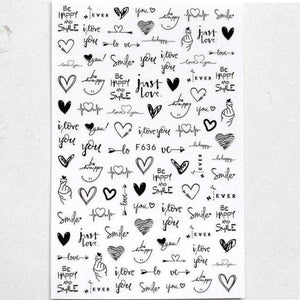 Black White 3D Nail Sticker Decals Cool English Letter Nail Art Decoration Manicure Design Christmas New Year Gift French Nail Art Stickers Decals 8Sheets Nail Art Supplies 3D Self-Adhesive Nail Art Decoration  Pattern Nail Accessories Classic Simple