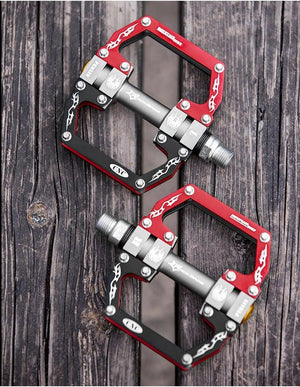Road Bike Pedals Aluminum Alloy Anti-slip Bicycle Pedals Hollow-Carved Design Pedals Bicycle Accessories Mountain Bike Pedals Flat Bicycle Pedals Platform Cycling Sealed Bearing Aluminum Pedals For Mountain Bike