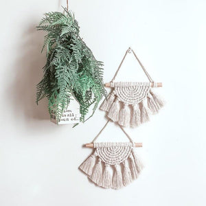 Handmade Wall Art Home Wall Decor Woven Hanging Tapestry Tassel Wind Chimes Wall Hanging Ornaments  Hand Macrame Wall  For Wall Wedding Living Room Gallery Patio Apartment Yard Decor