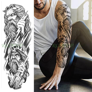 Extra Large Full Arm Leg Body Hand Waterproof Fake Tattoo Stickers Temporary Realistic Black Modern Mens Tattoo