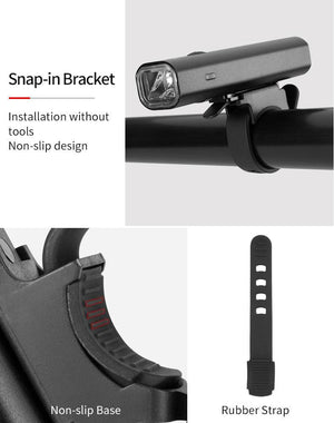 Bike Light Rainproof USB Rechargeable LED 2000mAh MTB Front Lamp Headlight Aluminum Ultralight Flashlight Super Bright Bicycle Front Headlight 5 Light Modes And Large Capacity Battery
