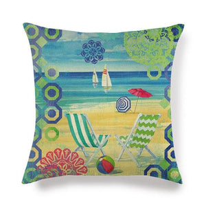 Pillowcase Sofa Cushion Cover Decoration Linen Pillow Case Higher Quality Marine Sea Life Pillow Covers Cases Super Soft Square Cushion Decorative Pillow Pattern Sofa Pillow Cover Couch Pillow 45x45CM
