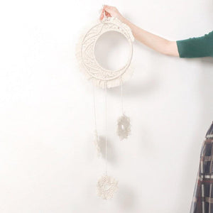 Handmade Wall Art Home Wall Decor Woven Hanging Tapestry Tassel Wind Chimes Wall Hanging Ornaments  Hand Macrame Wall  For Wall Wedding Living Room Gallery Patio Apartment Yard Decor